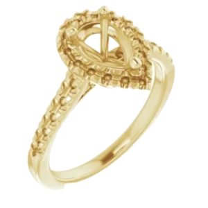 Pear French-Set Engagement Ring Mounting